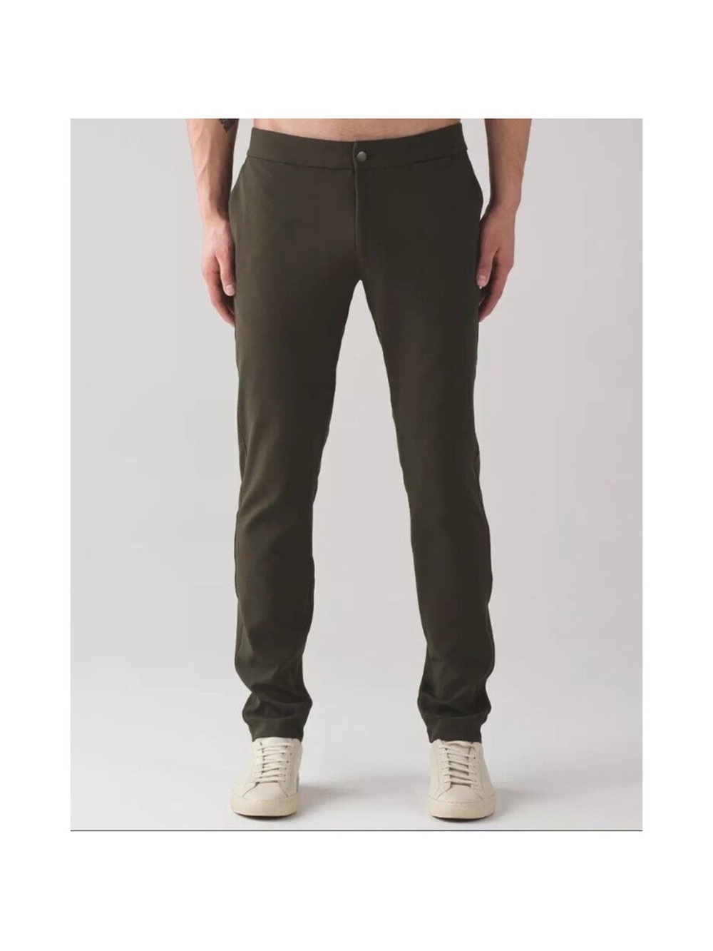 Lululemon Sojourn Pants Olive Green Mens  Golf Athletic Travel Business Sz 36
